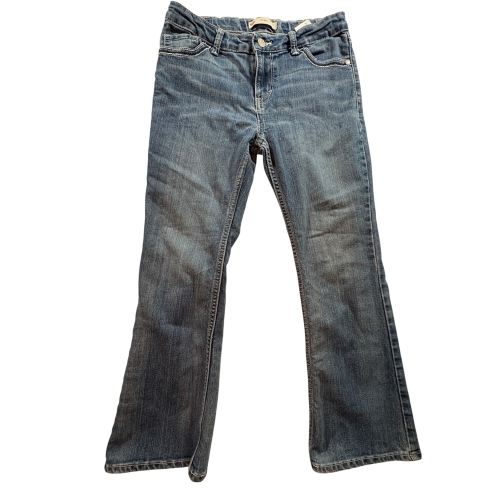 Levis 715 Bootcut Jeans Girls Size 10.5 Plus Blue Medium Wash Stretch Denim